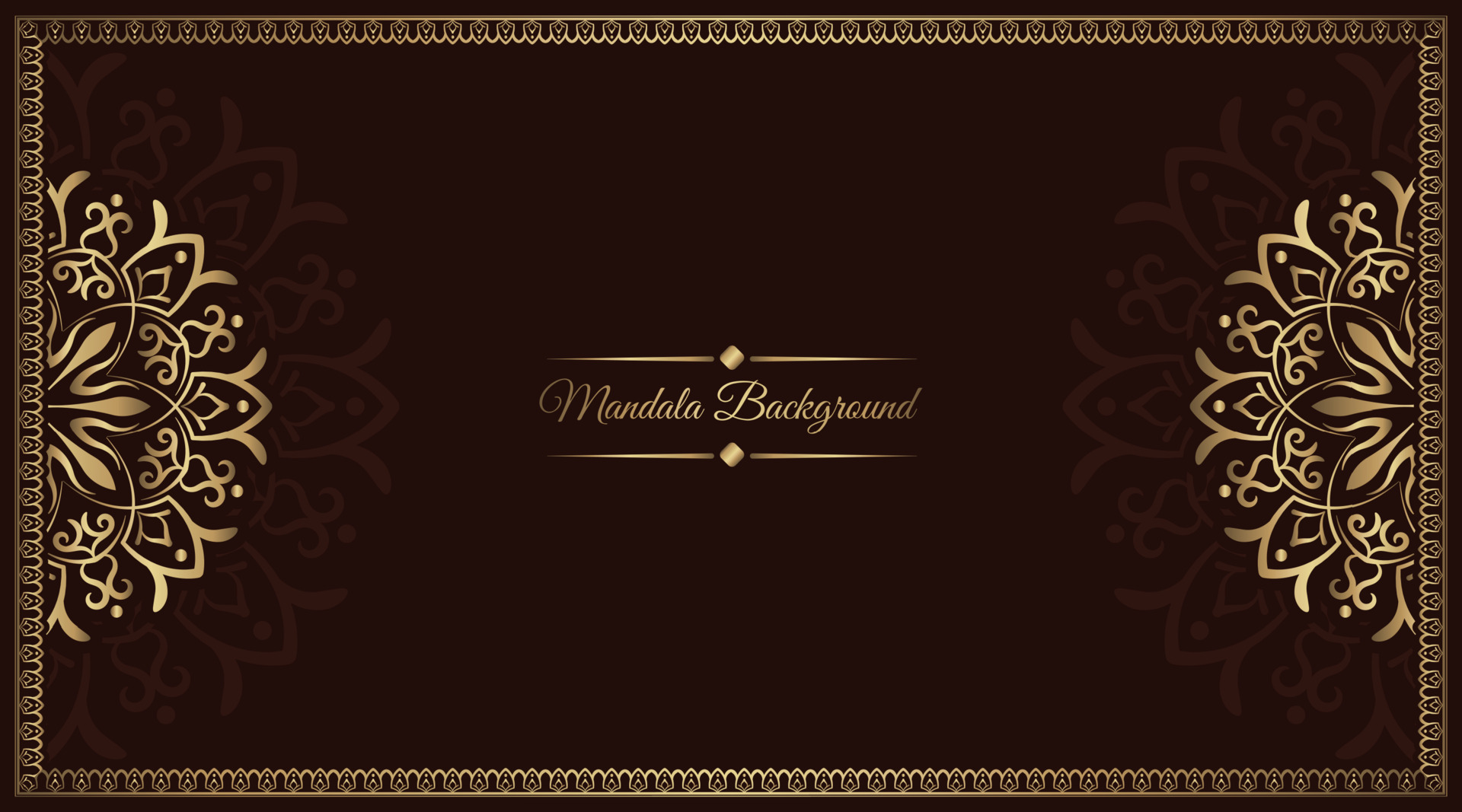 Brown background with golden mandala frame 24627262 Vector Art at Vecteezy