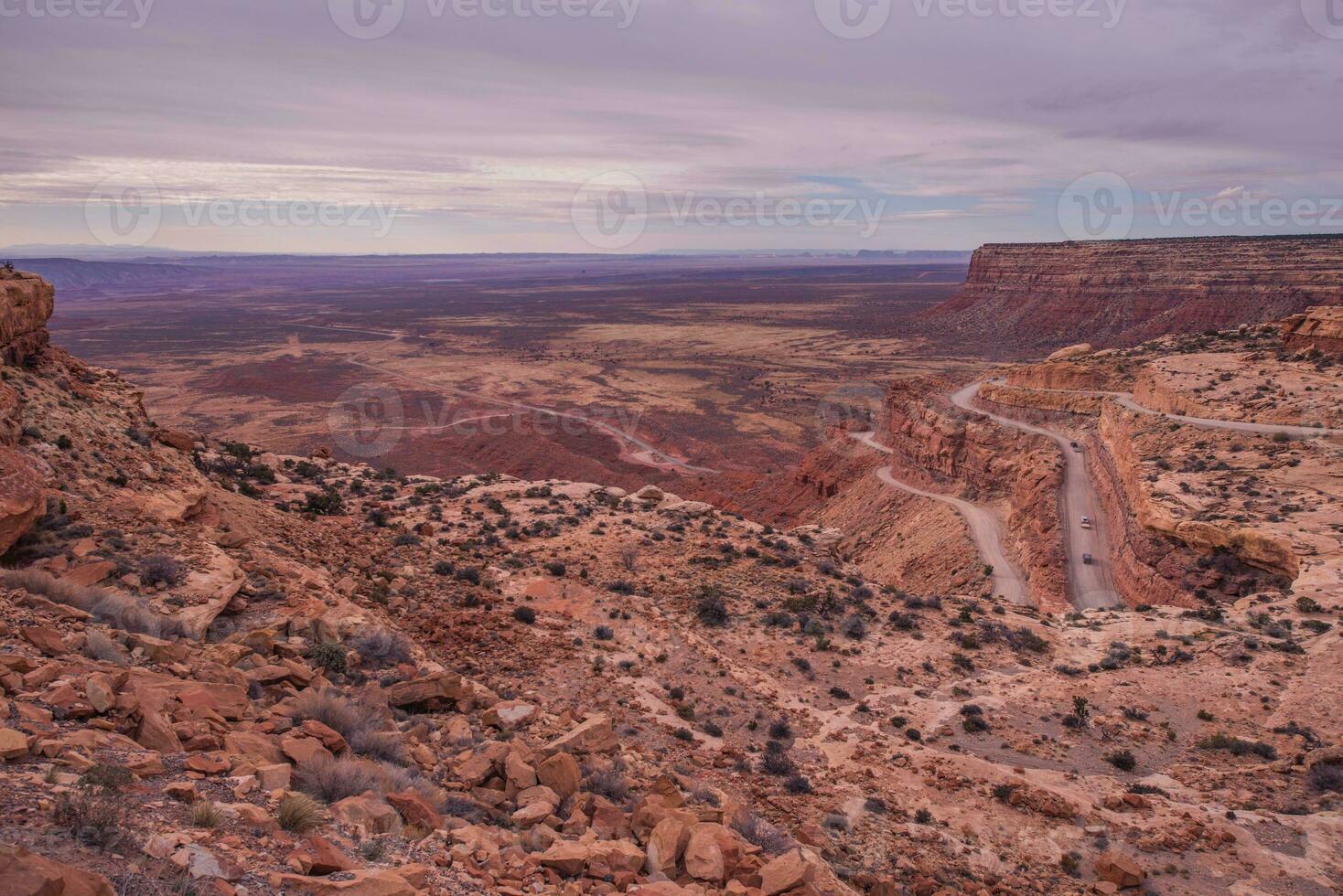 Curved Cliff Road in Utah photo