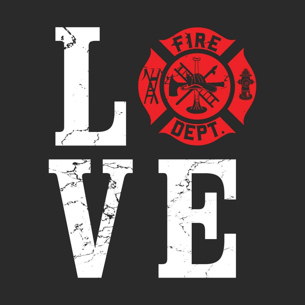 Funny Fireman Love Gift Shirts vector