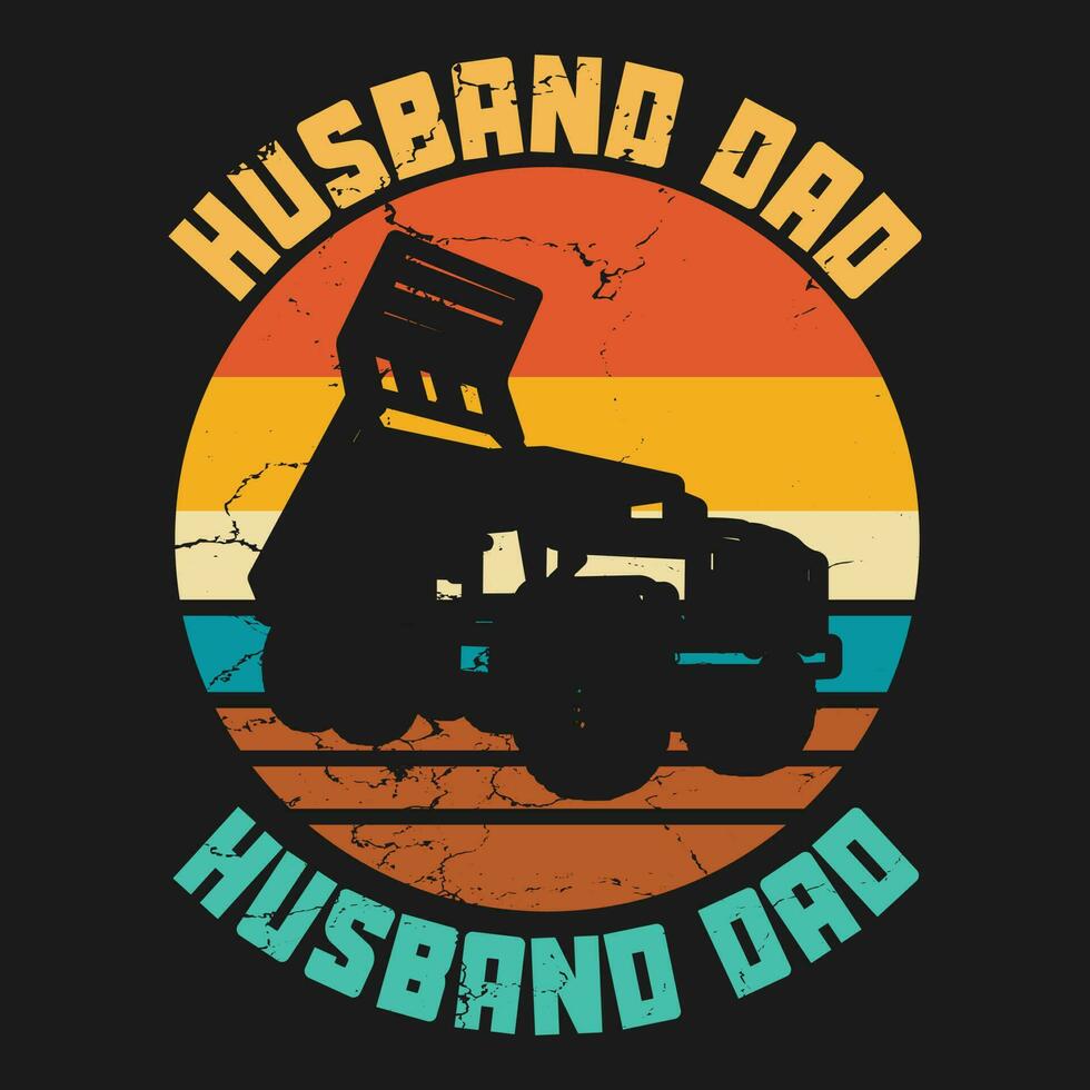 Husband Dad Trucker Legend funny gift t shirt vector