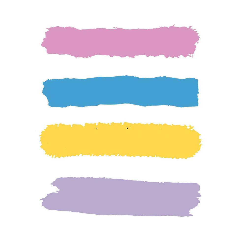 conjunto de color pintar cepillar, etiqueta y carrera vector