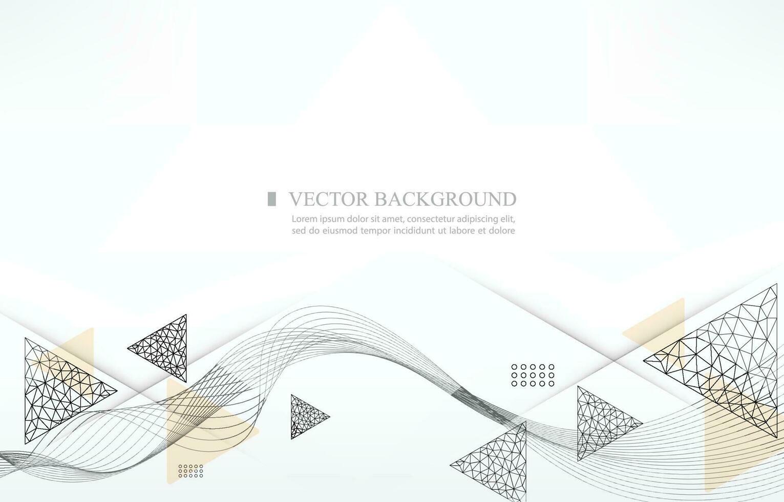 White vector background.geometric triangle shape.abstract wave line.