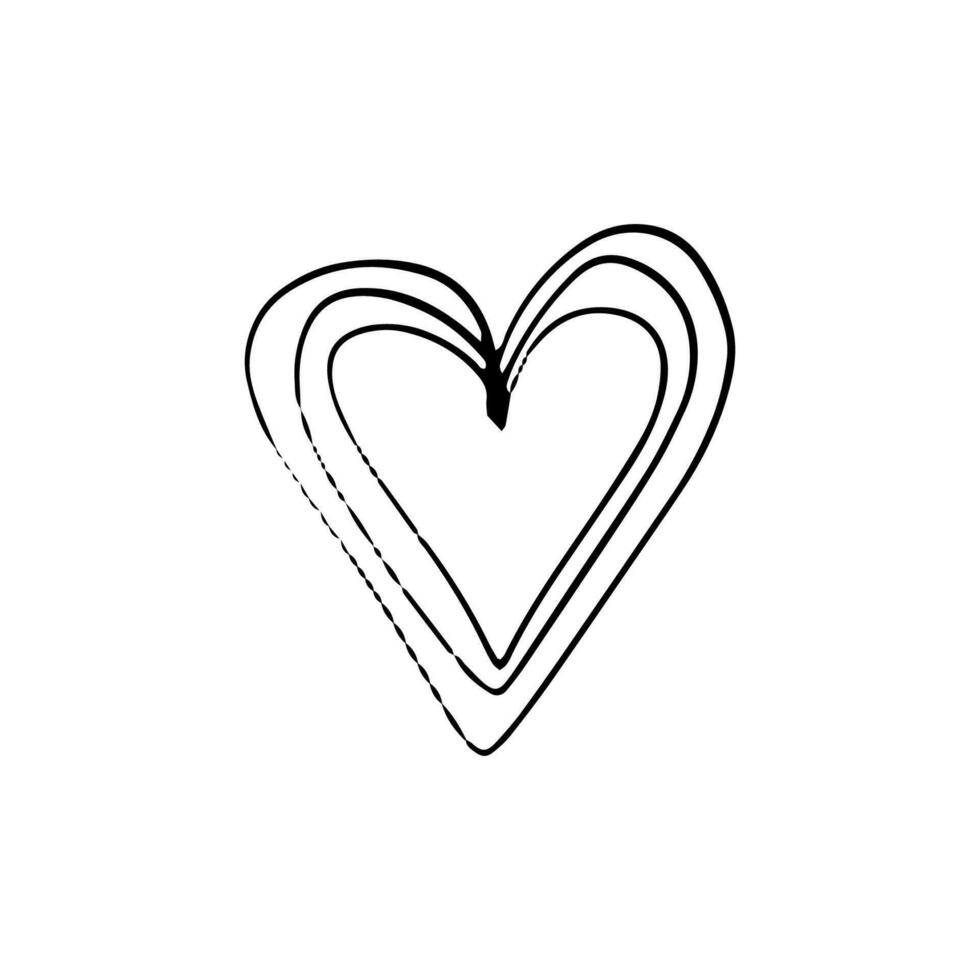 Heart in doodle style. Symbol of Valentine's Day and love. Shapes For Create Your Own Art. Abstract contemporary modern trendy vector. Design for card, print , logos, branding, mood boards, poster vector