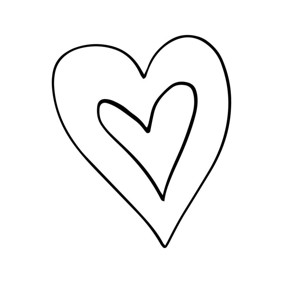 Heart in doodle style. Symbol of Valentine's Day and love. Shapes For Create Your Own Art. Abstract contemporary modern trendy vector. Design for card, print , logos, branding, mood boards, poster vector