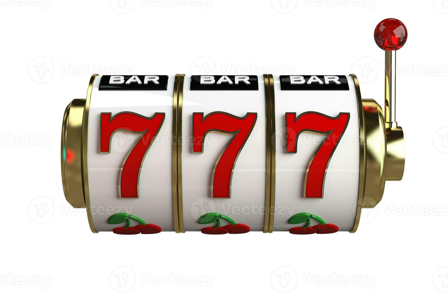 Line of Sevens Slot Machine Reel 3D Illustration photo