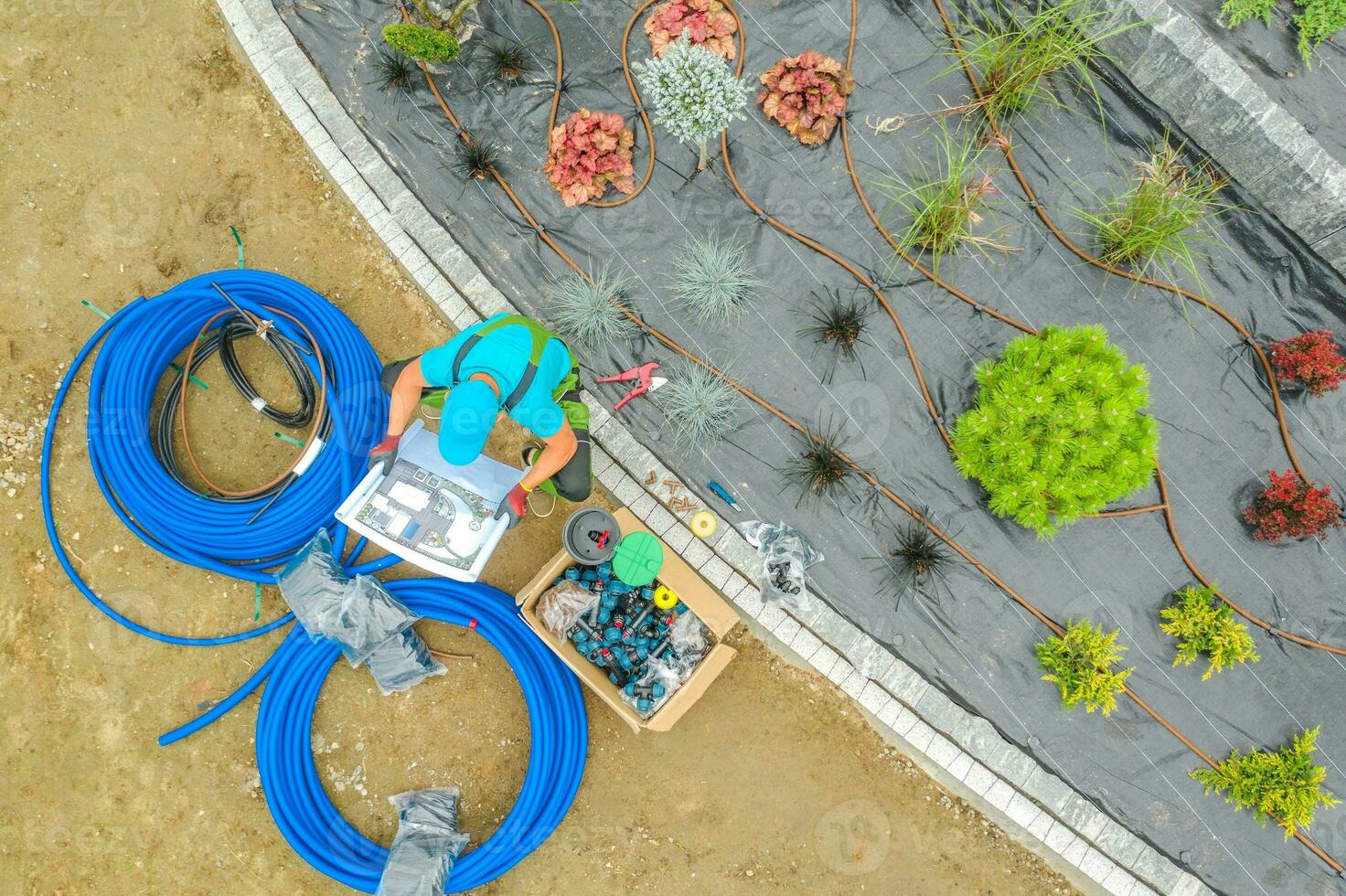 Garden Irrigation System Job 24628097 Stock Photo at Vecteezy