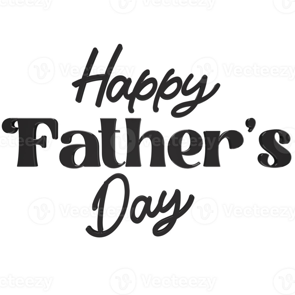 happy father's day 3d text render png