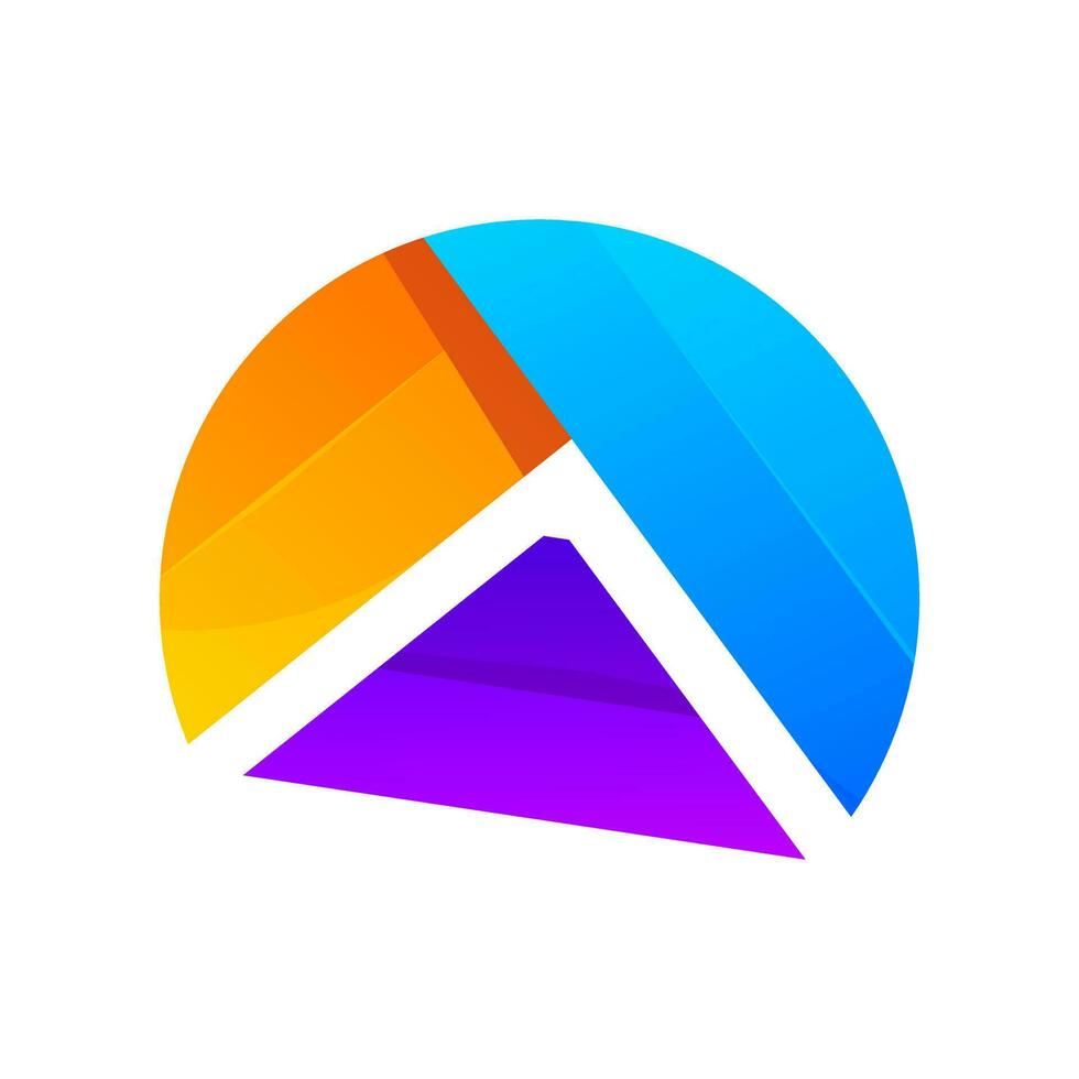 colorful abstract letter A logo design vector