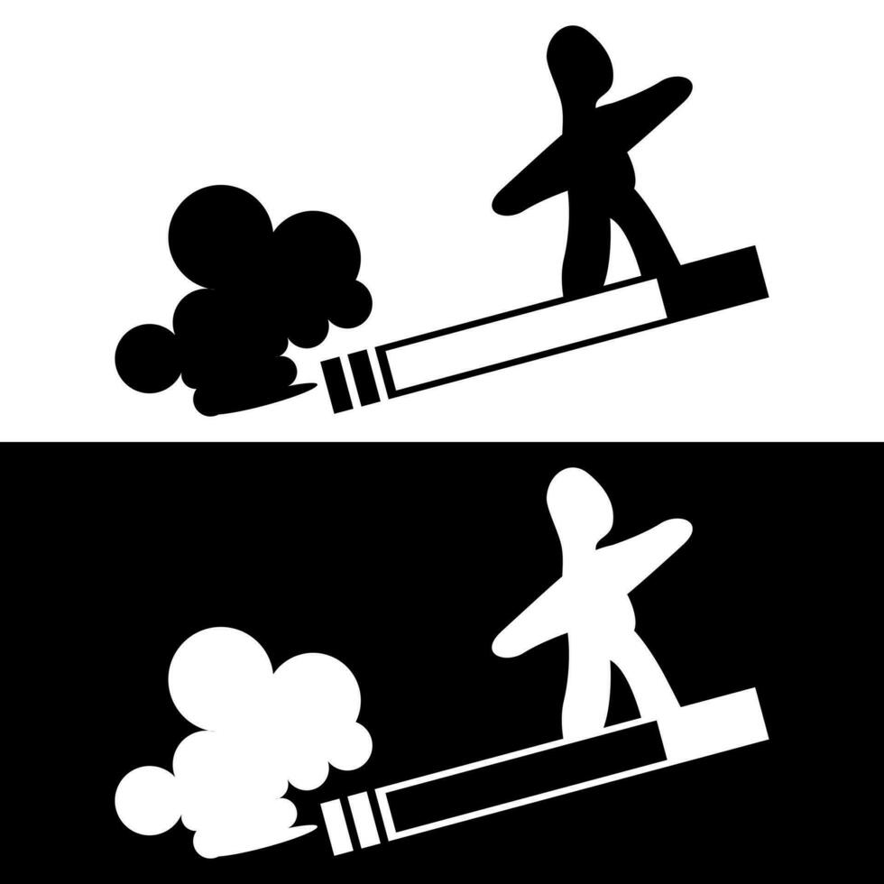 human and cigarettes icon logo design vector