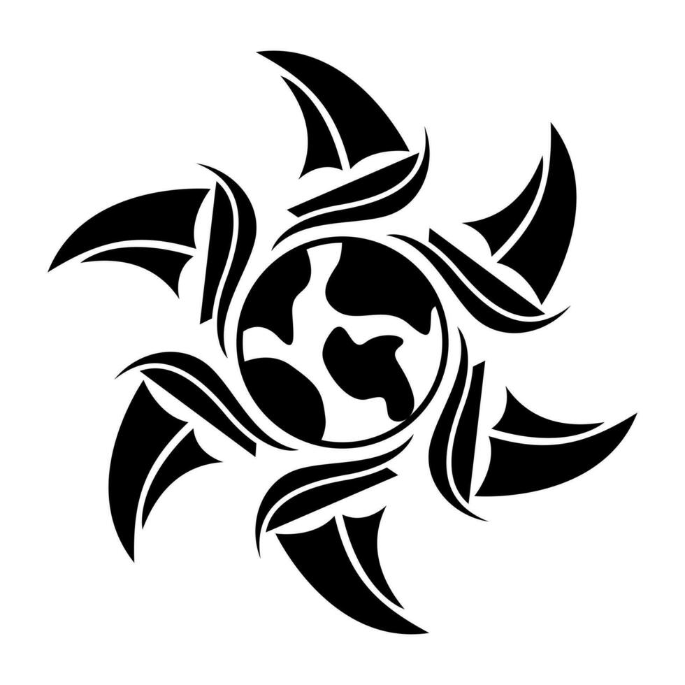 ship and earth icon logo design vector