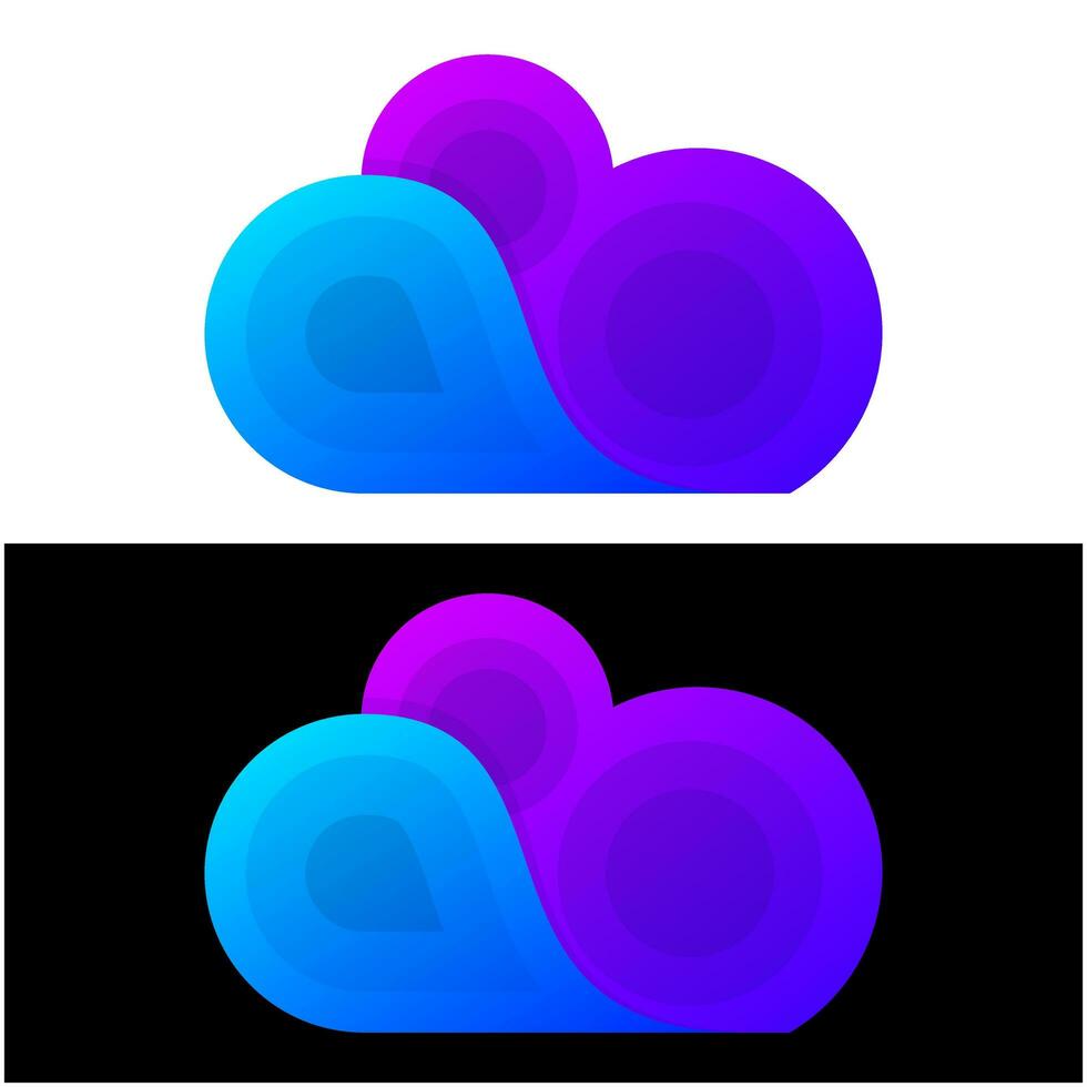 cloud gradient icon logo design vector