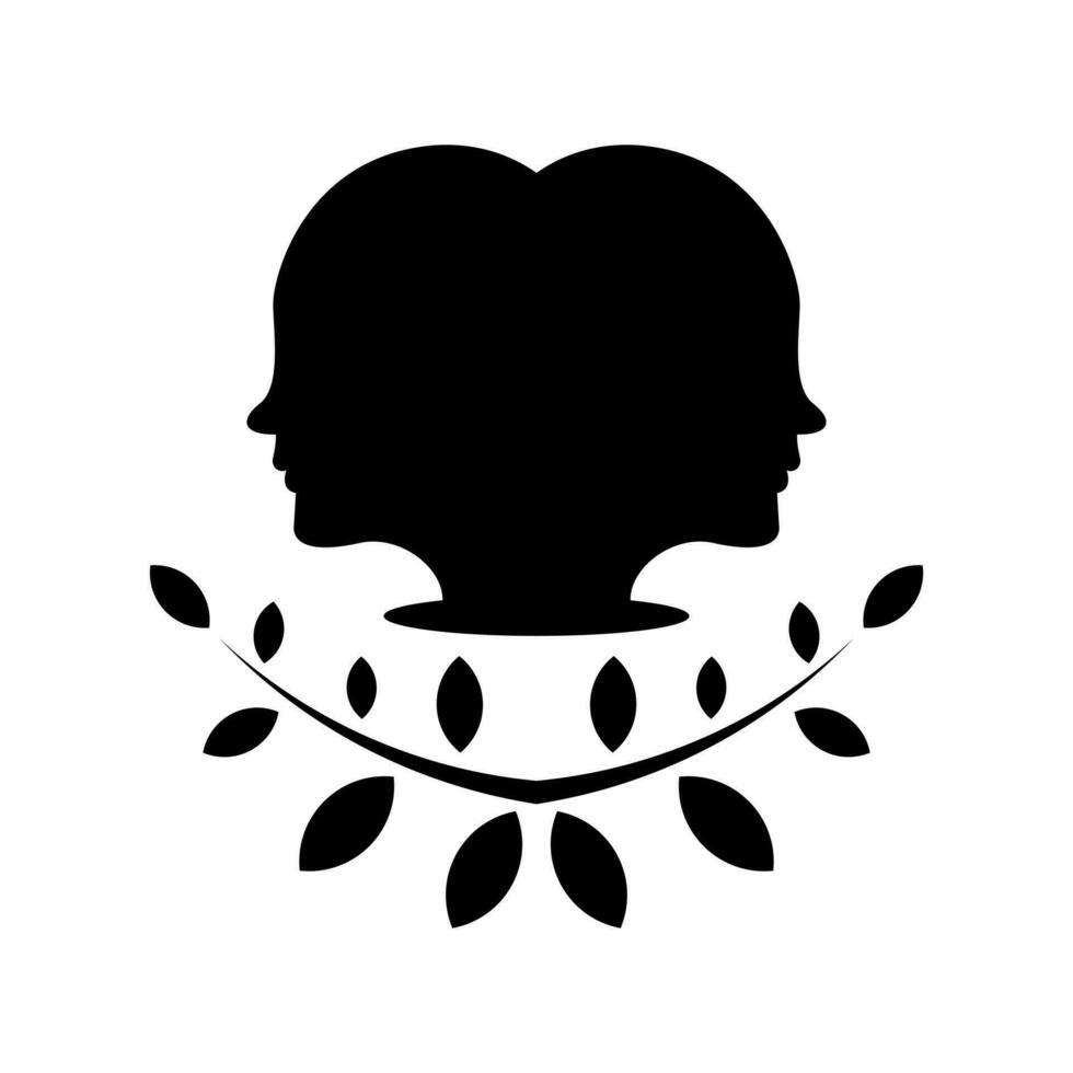 twin human icon logo design template vector