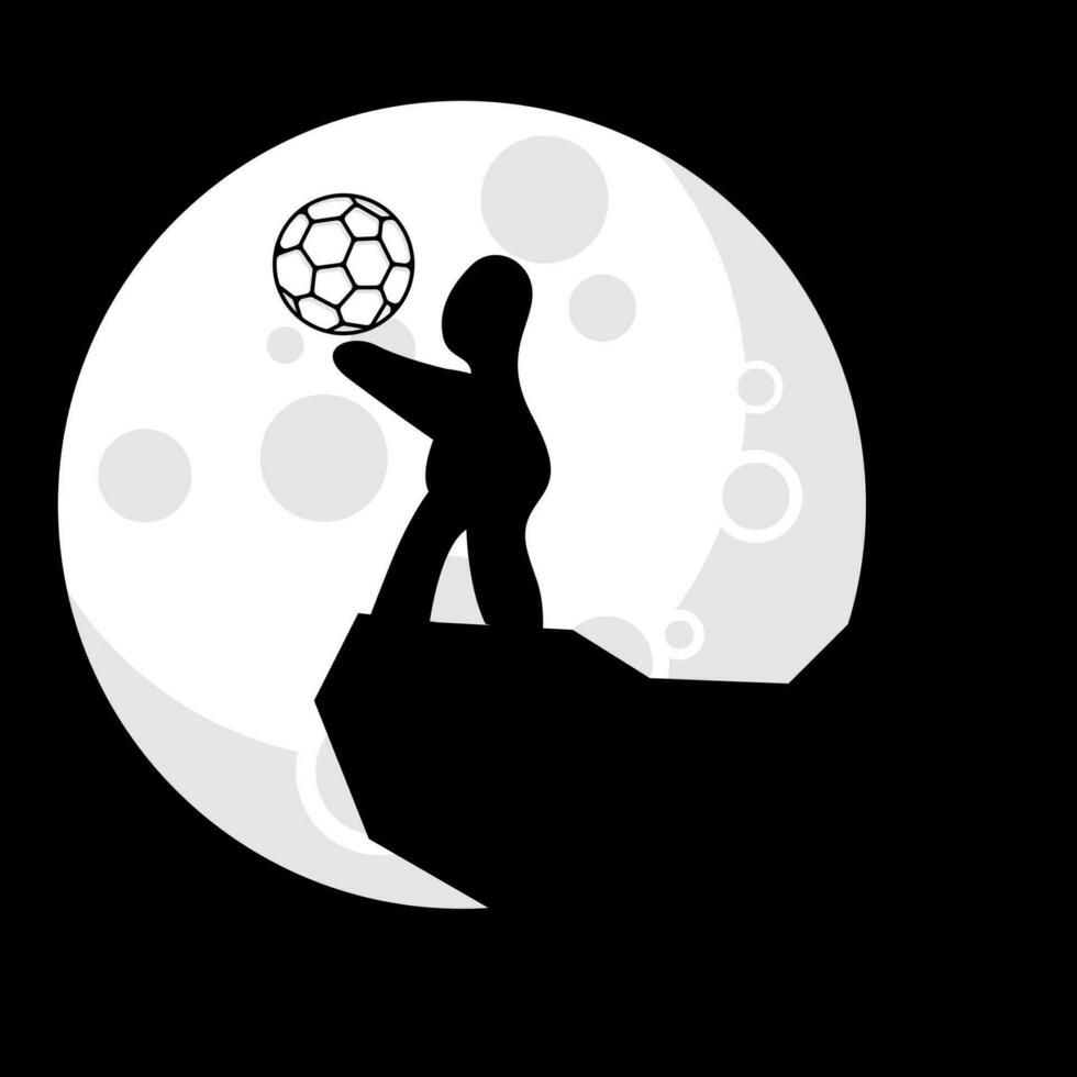 silhouette  man and ball logo design vector