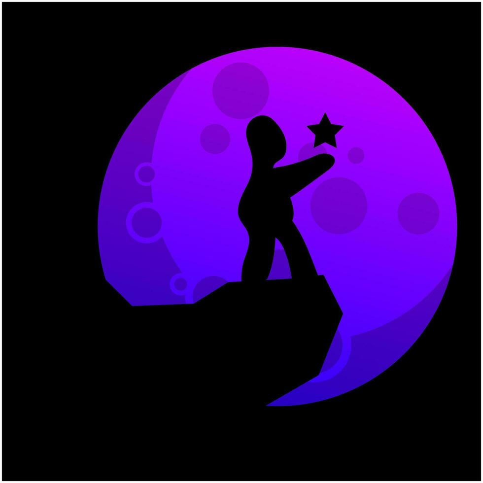 reaching star icon logo design vector