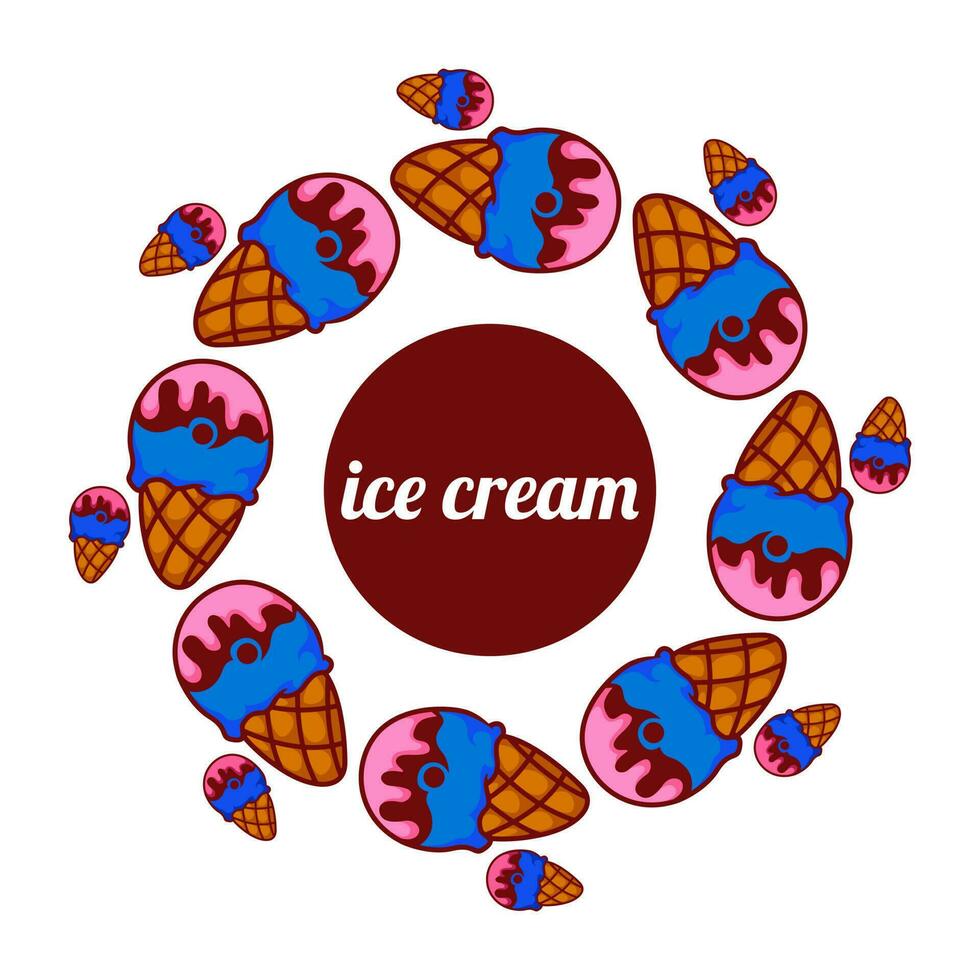 hielo crema icono logo diseño modelo vector