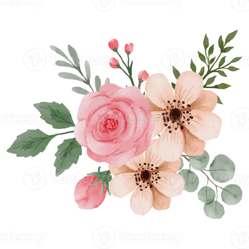 Flower pink rose, floral bouquet Clip art Element Transparent ...
