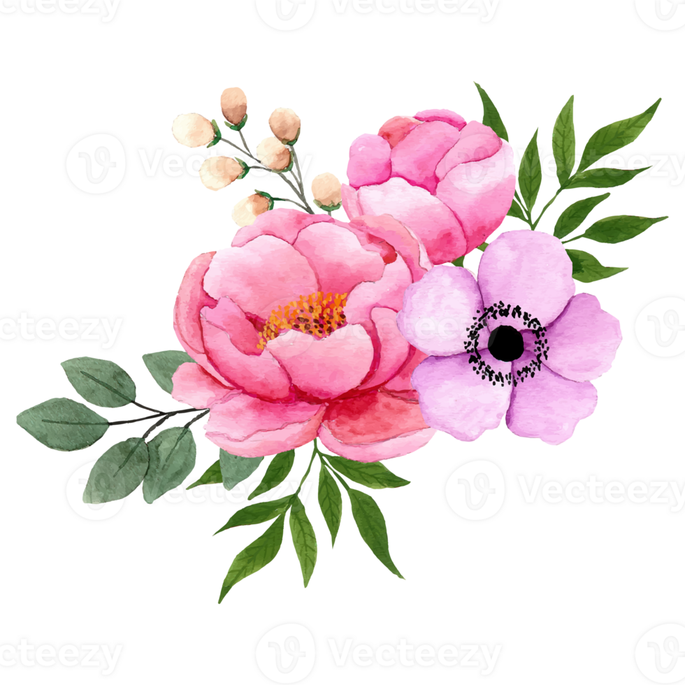 skön blomma, blommig bukett klämma konst element transparent bakgrund png