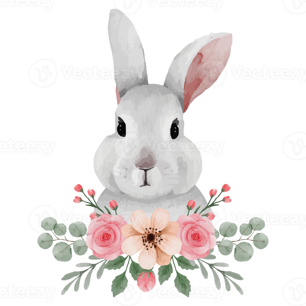 Cute Rabbit Clip art Element Transparent Background png