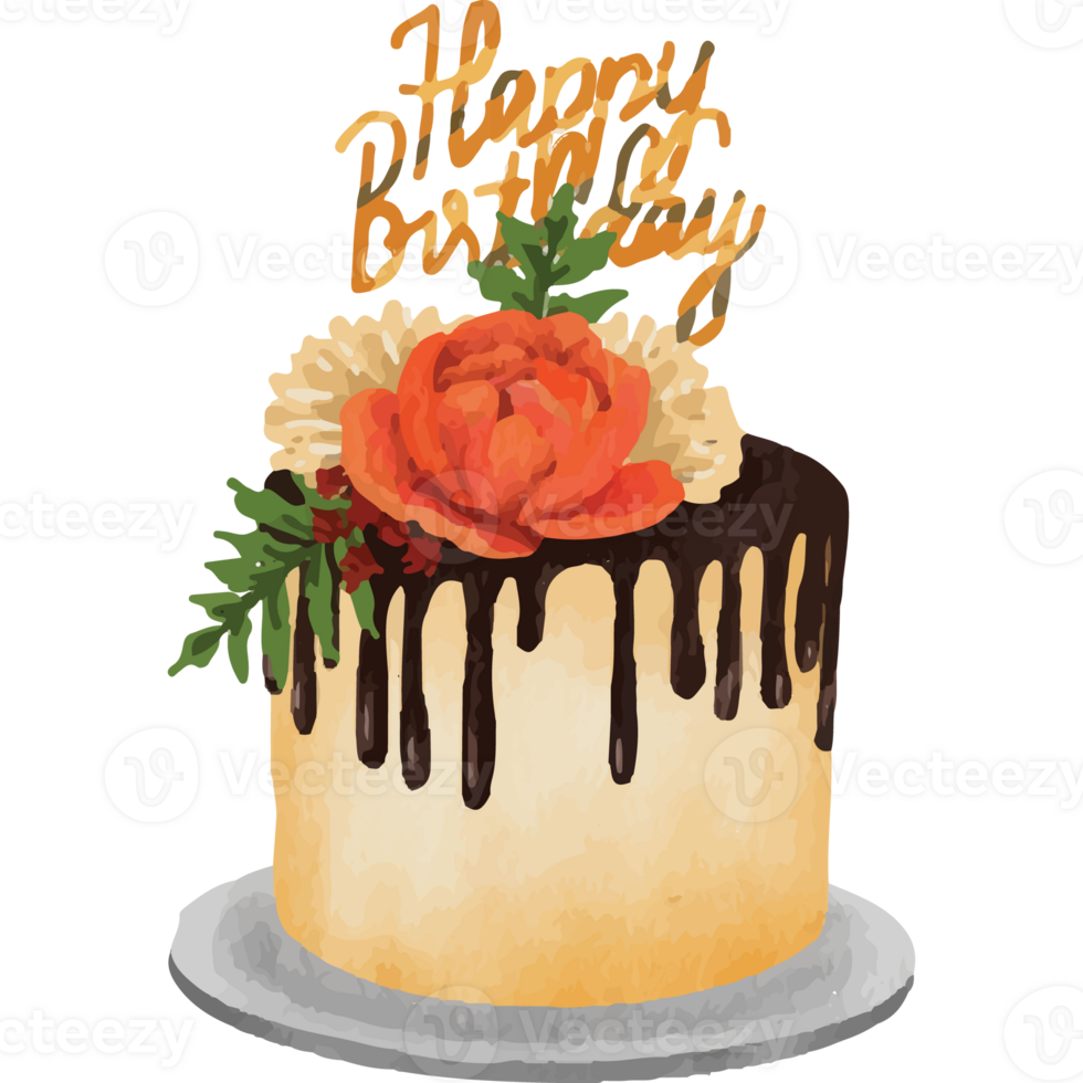 Birthday Cakes Flower Concept Decoration, Birthday Party Elements Transparent Background png