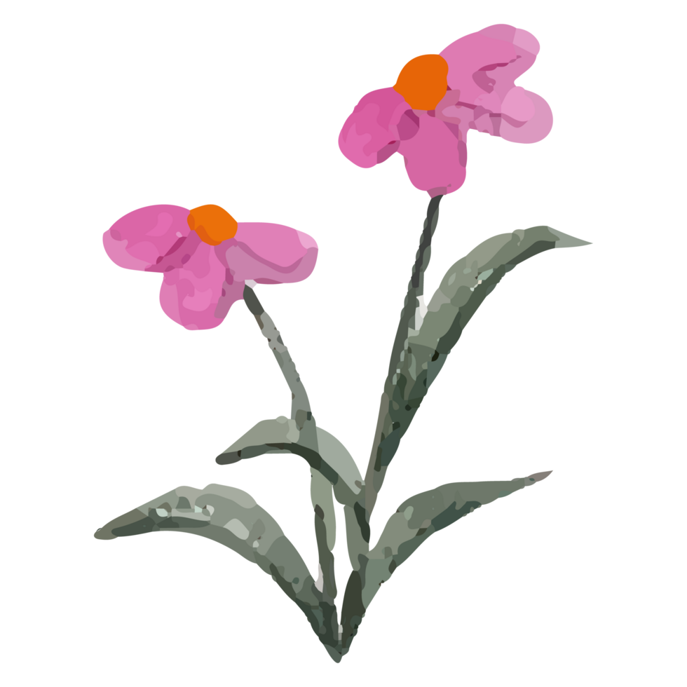 blomma tecknad serie hand dragen klämma konst element transparent bakgrund png