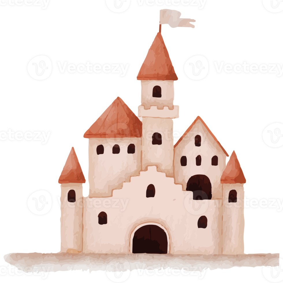 Orange Castle Clip art Element Transparent Background png