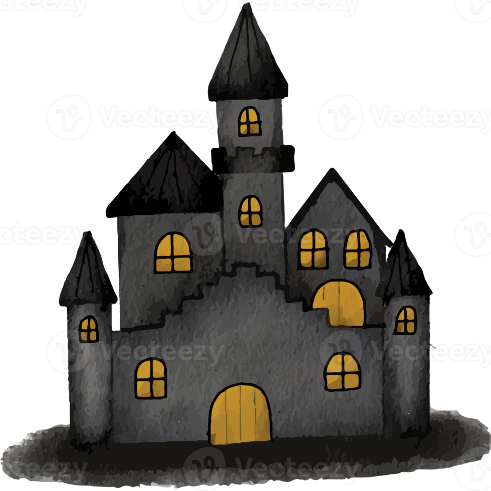 spookachtig kasteel halloween klem kunst element transparant achtergrond png