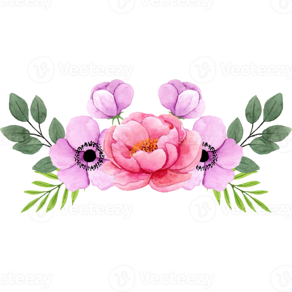 mooi bloem, bloemen boeket klem kunst element transparant achtergrond png