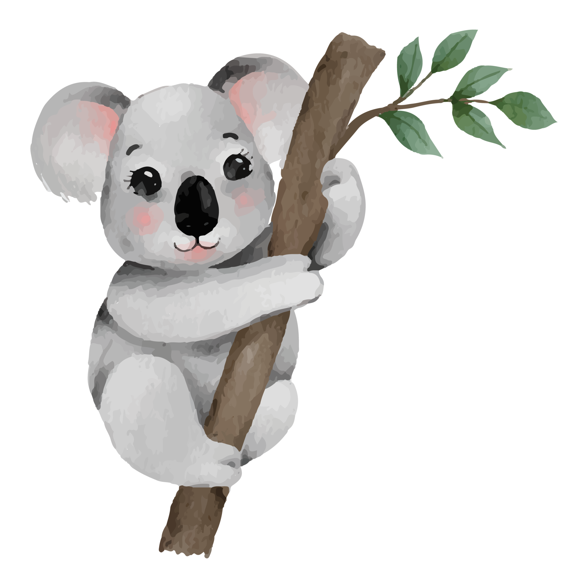 Cute Cartoon Koala, Lazy koalas Clip art Element Transparent Background