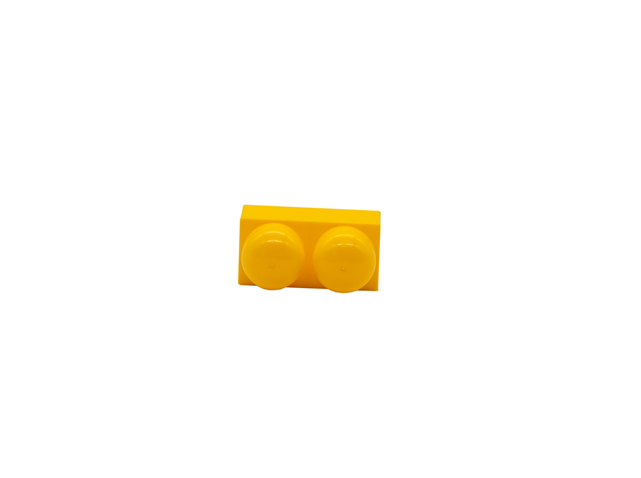 Children's toy construction set lego yellow without background. Detail of two sections. Image in high quality. Isolated. PNG