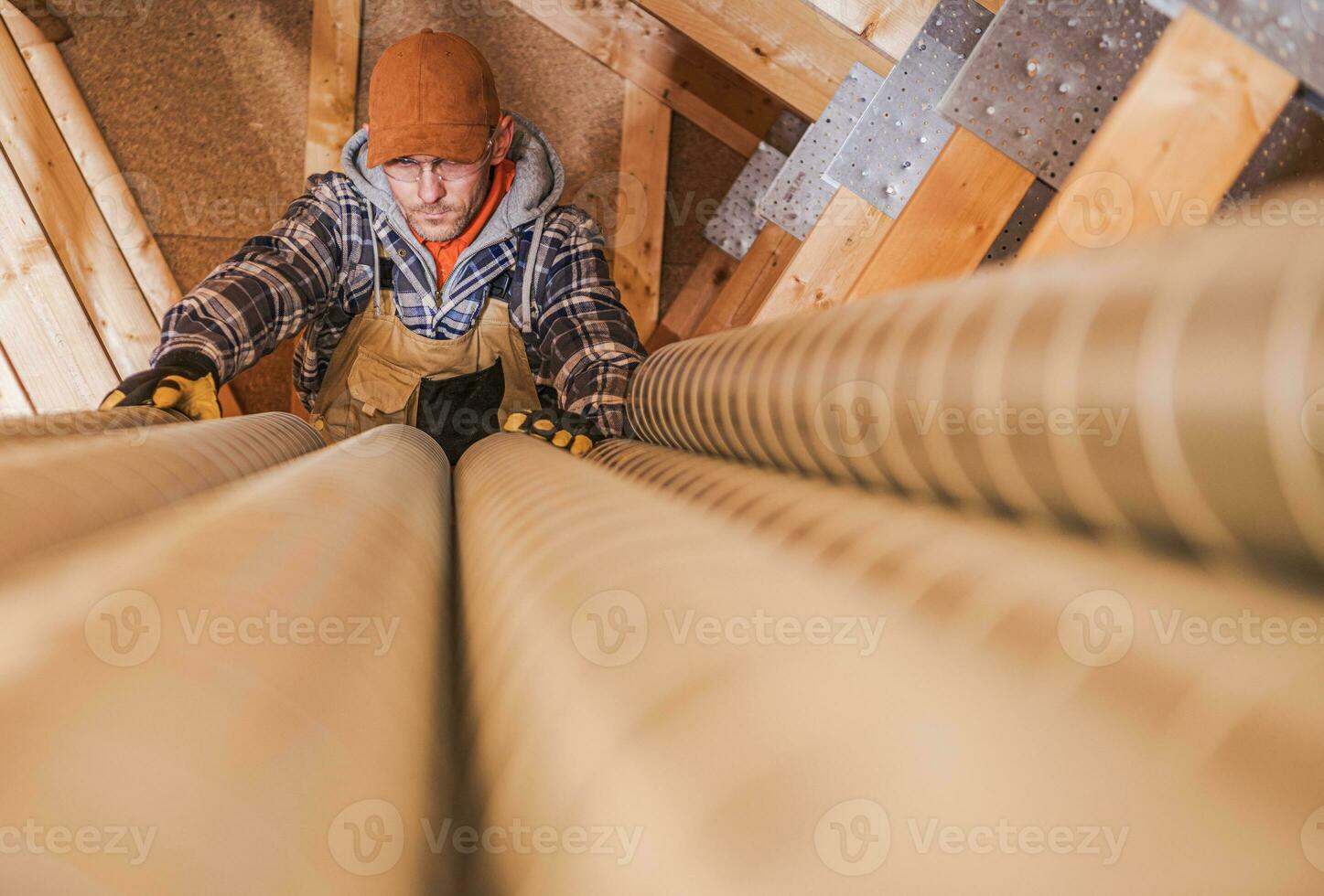 Residential Air Ventilation Pipelines Preparation photo