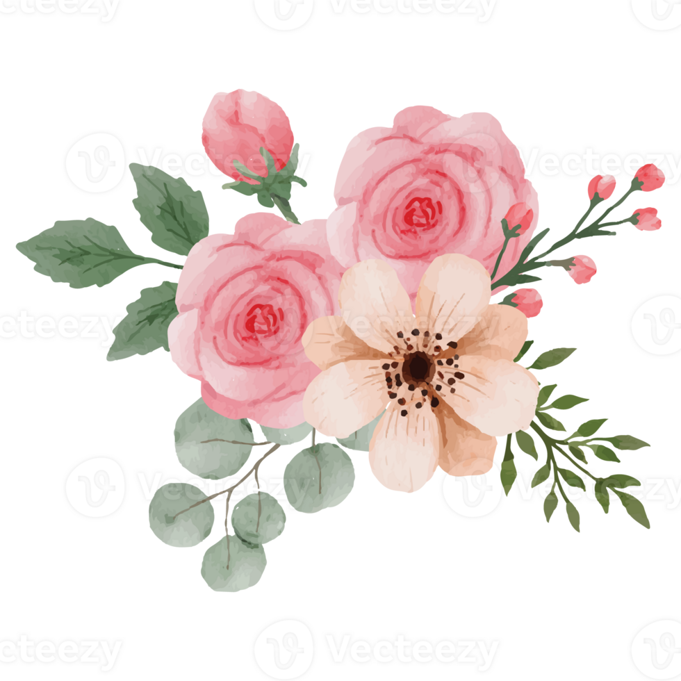 Flower pink rose, floral bouquet Clip art Element Transparent Background png