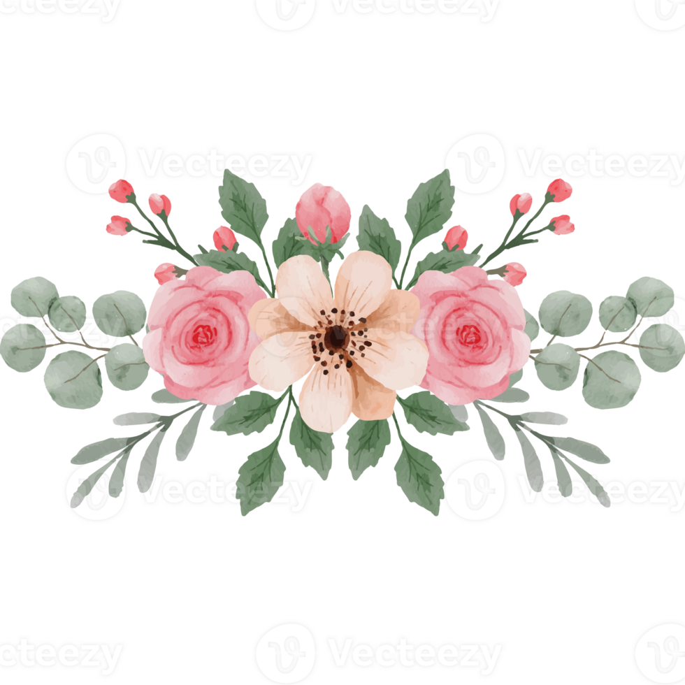 Flower pink rose, floral bouquet Clip art Element Transparent ...