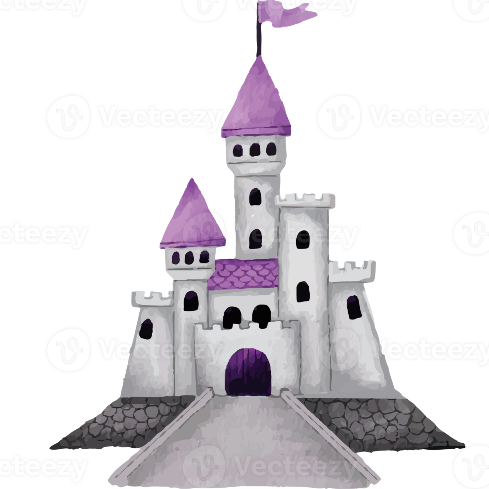 Purple Castle Clip art Element Transparent Background png