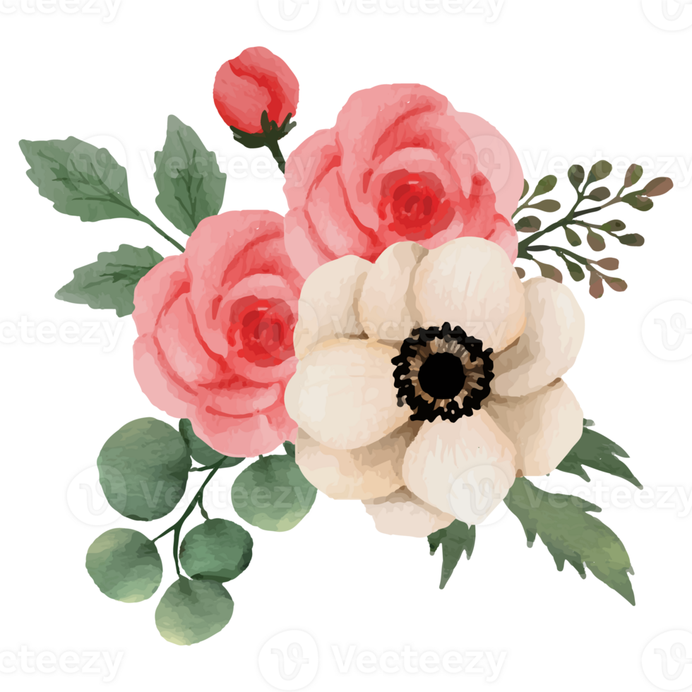 Flower pink rose, floral bouquet Clip art Element Transparent Background png