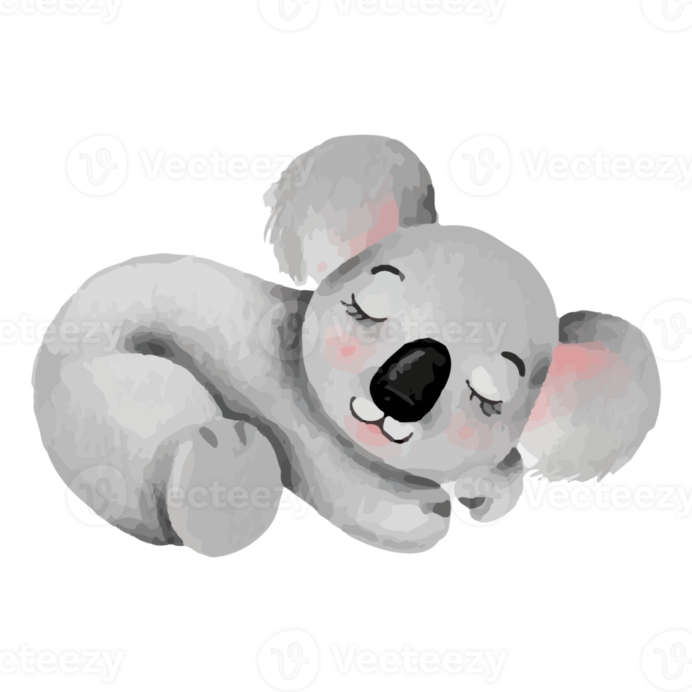 Cute Cartoon Koala, Lazy koalas Clip art Element Transparent Background png