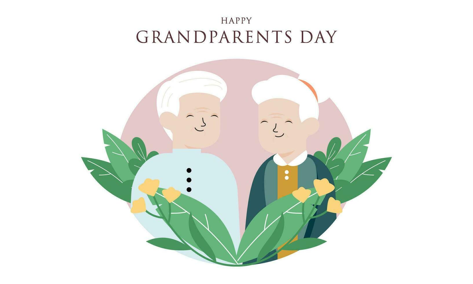 Happy grandparents day, elderly background illustration vector