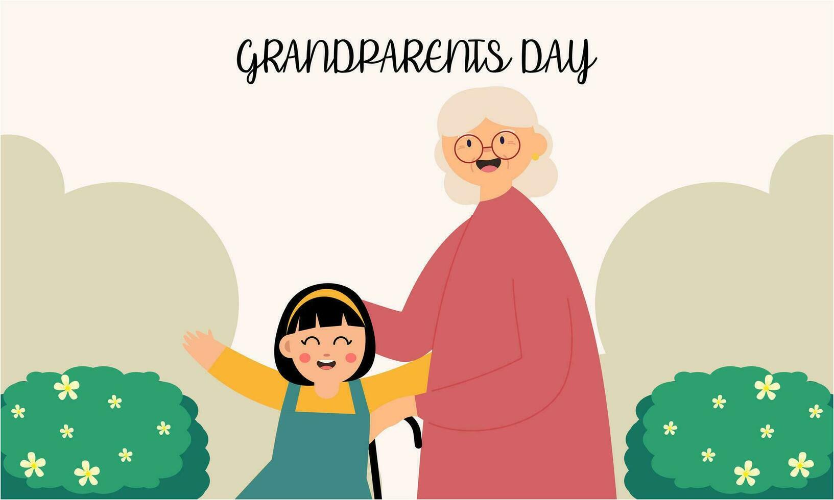 Happy grandparents day, elderly background illustration vector