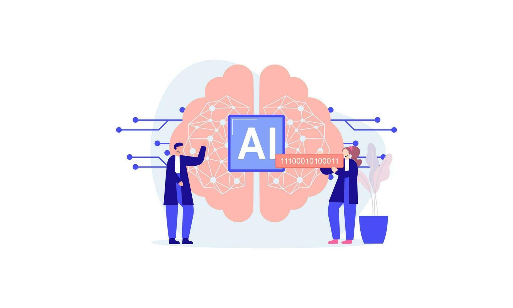 Ilustración de vector de concepto de inteligencia artificial