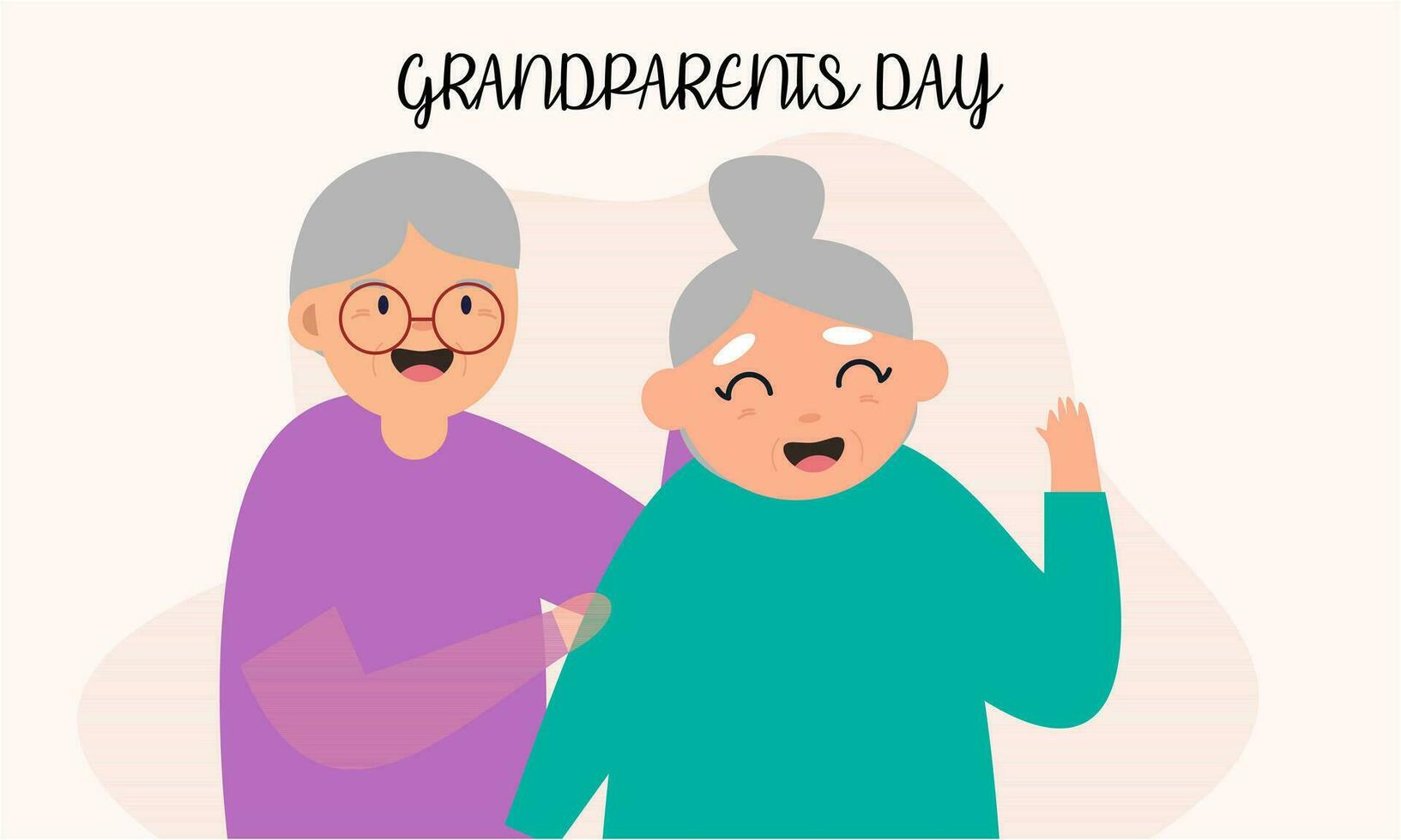 Happy grandparents day, elderly background illustration vector
