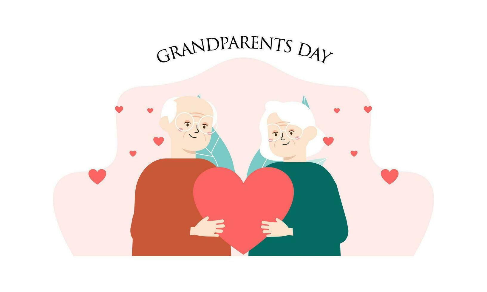 Happy grandparents day, elderly background illustration vector