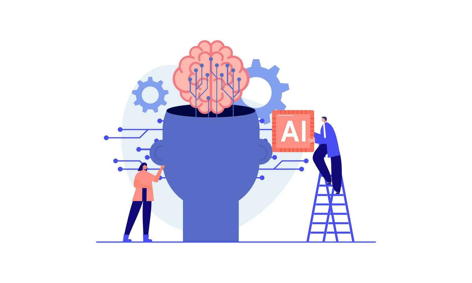 Ilustración de vector de concepto de inteligencia artificial