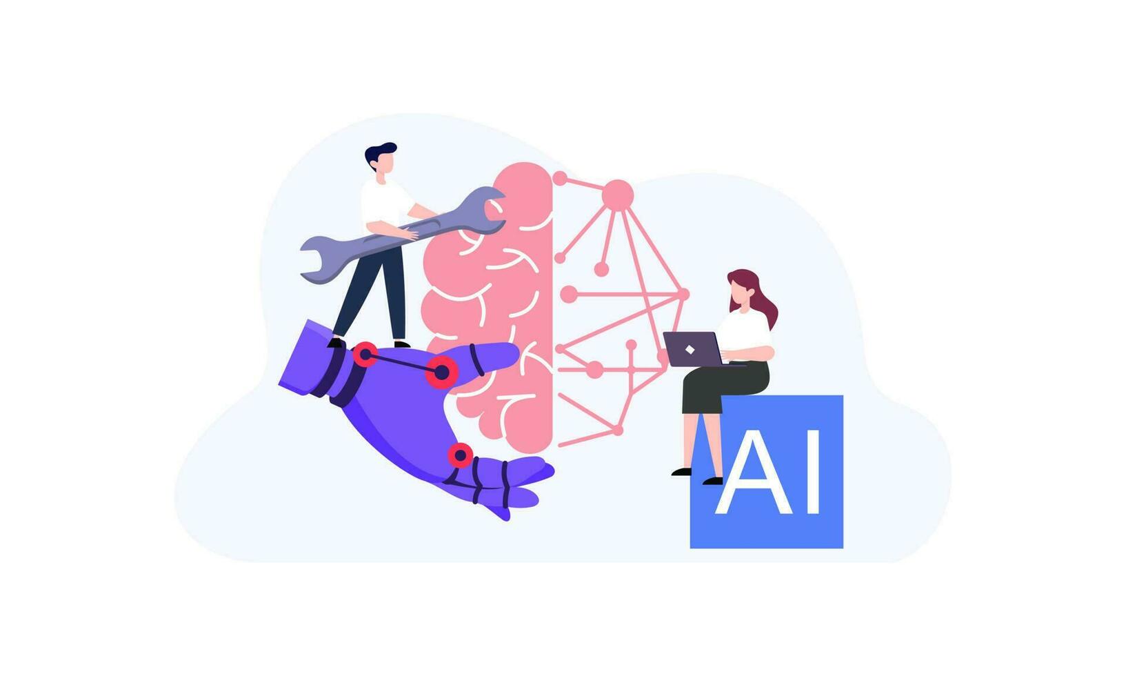 Ilustración de vector de concepto de inteligencia artificial