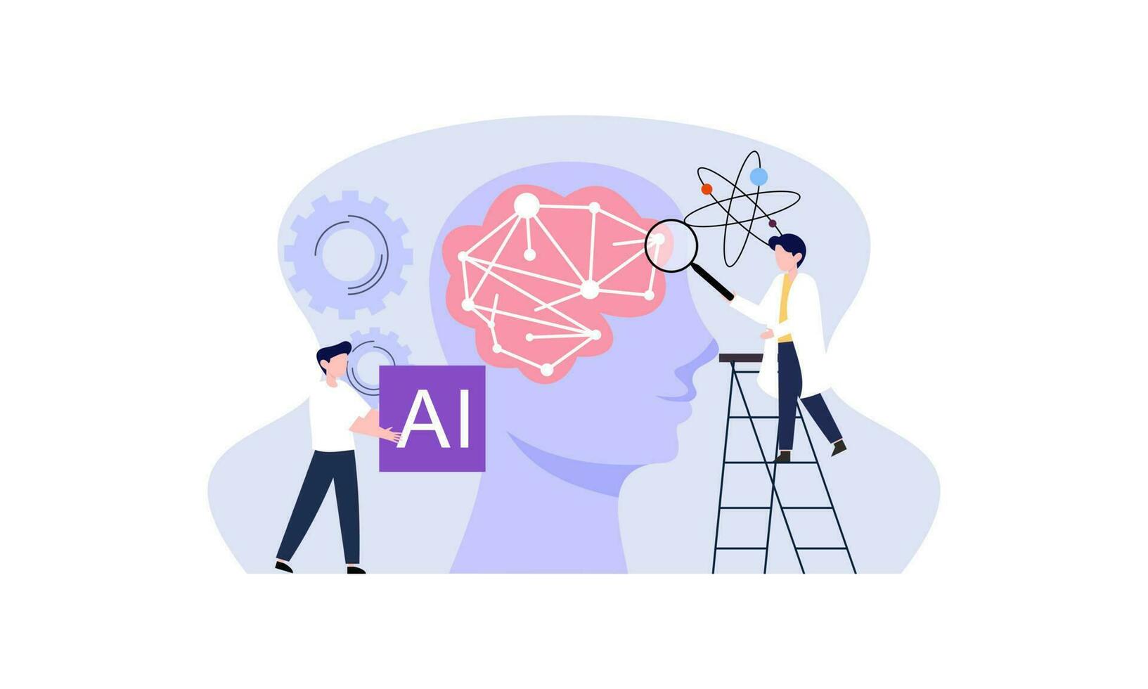 Ilustración de vector de concepto de inteligencia artificial