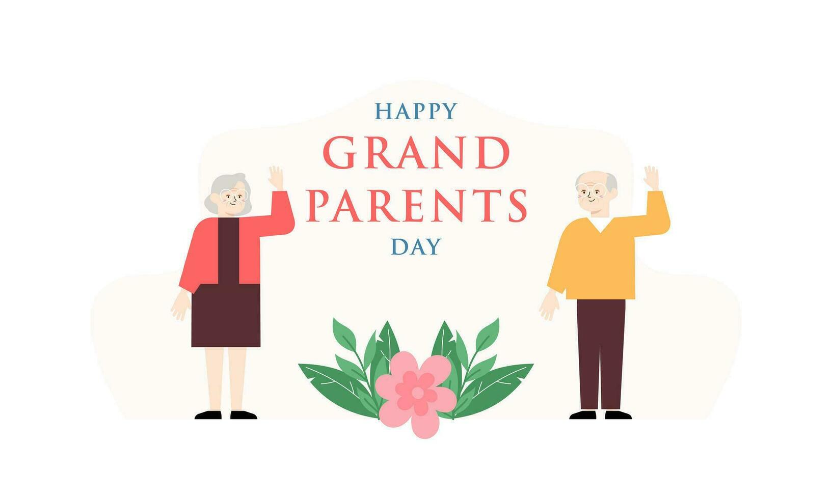 Happy grandparents day, elderly background illustration vector