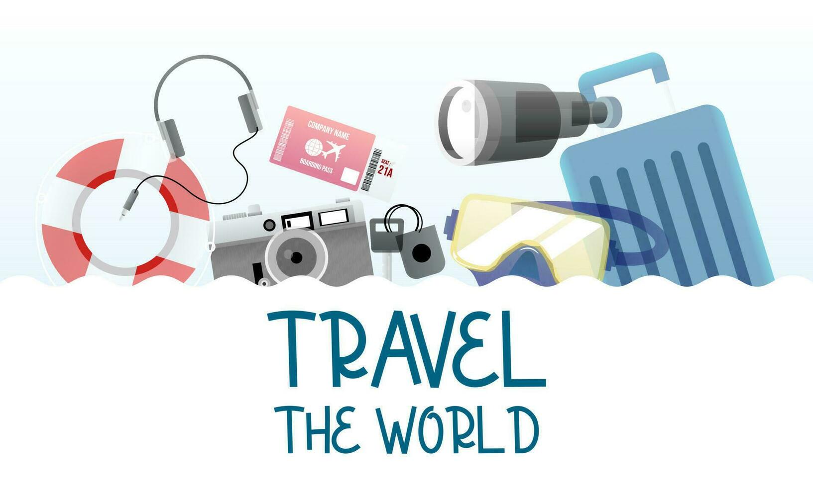 Travel tourism concept with Text Let's Go Travel Message background vector