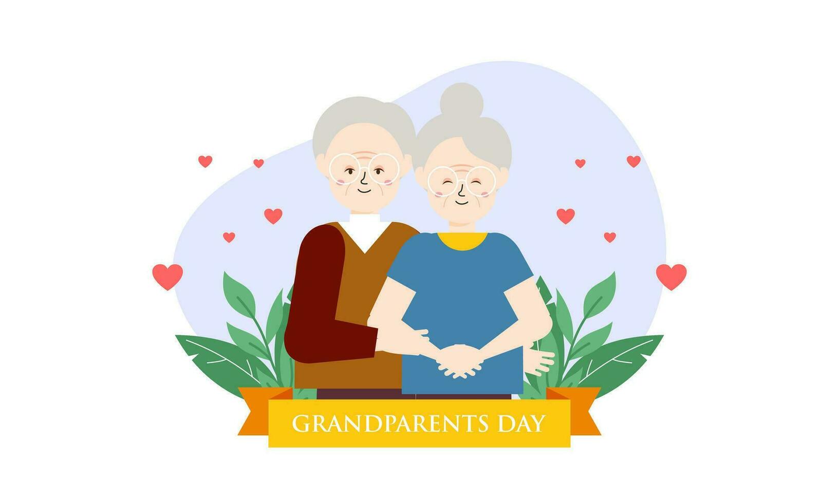 Happy grandparents day, elderly background illustration vector