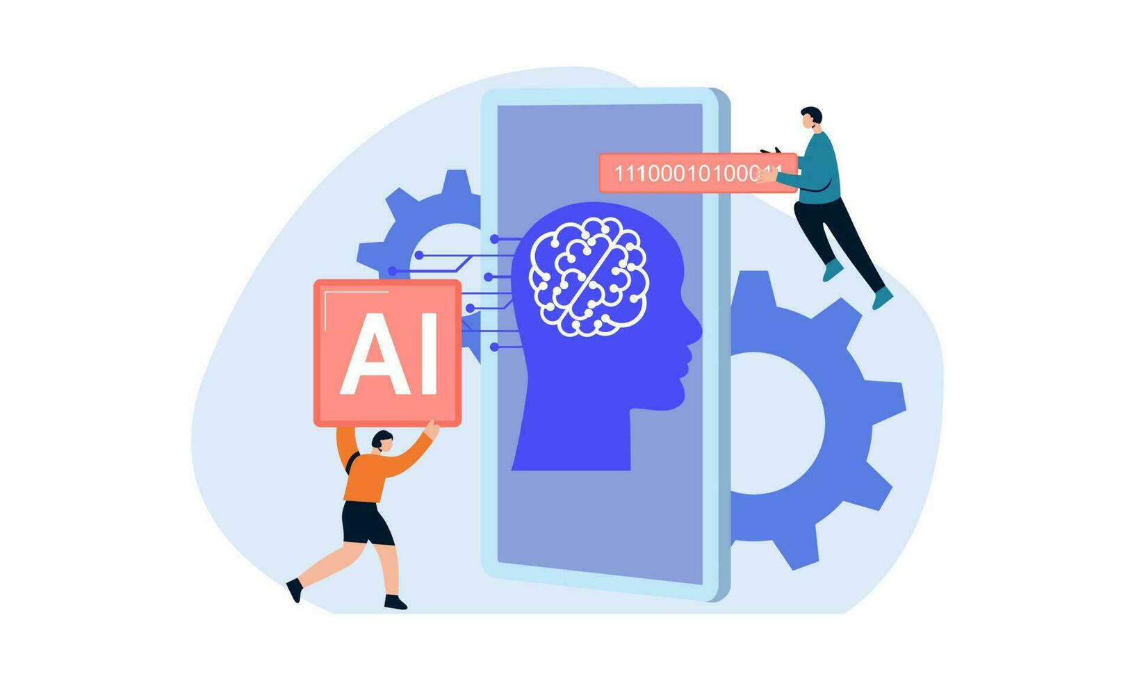 Ilustración de vector de concepto de inteligencia artificial