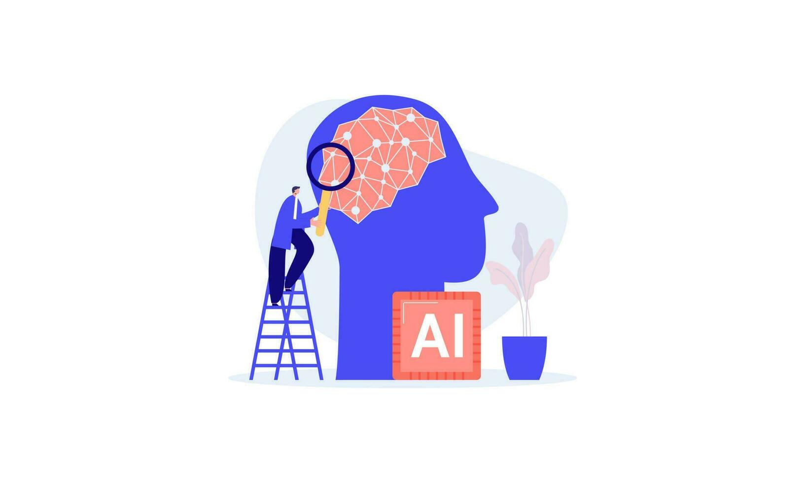 Ilustración de vector de concepto de inteligencia artificial