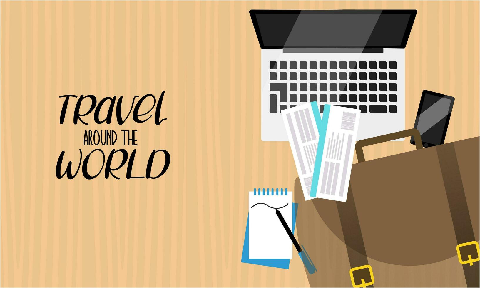 Travel tourism concept with Text Let's Go Travel Message background vector