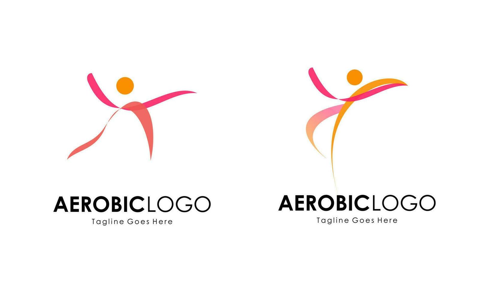 Creative fitness and wellness line style logo design vector